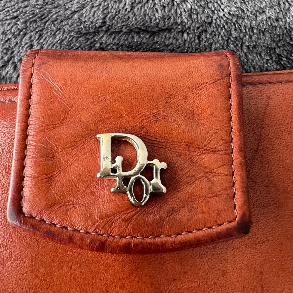 Vintage Dior Bi-Fold Compact‎ Wallet in Cognac
